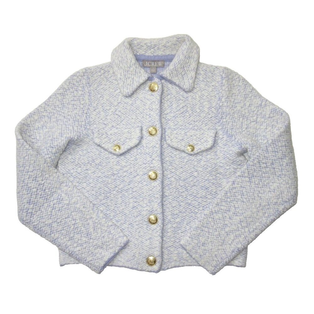 NWT J.Crew Collared Lady Jacket in Worn Thistle Ivory Wool Bouclé Boucle S